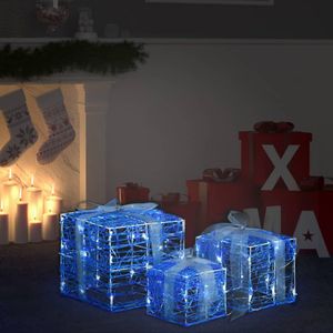 vidaXL LED-Geschenkboxen 3 Stk. Weihnachtsdekoration Kaltwei?