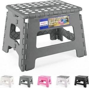 Tritthocker Klappbar Klapphocker Faltbar Höhe 23cm für Kinder und Erwachsene Bade Küchen - Grau