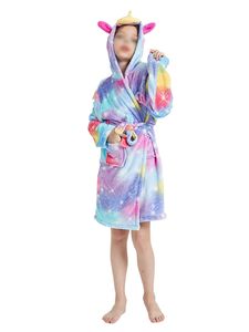 Jungen Und Mädchen Farbiger Hoodie Pyjama Mit Taillenbeutel Home Wear,Farbe:Dream Steed,Größe:130Cm
