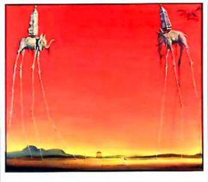 Salvador Dali Poster Kunstdruck - Die Elefanten, 1948  (60 x 80 cm)