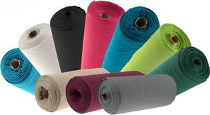 10 x 25cm Bündchenstoff uni Jersey, Bündchen, 35cm breit, Schlauchware, Farbmix
