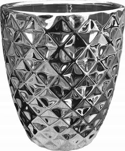 Doniczka ceramiczna glamour 14 cm srebrna