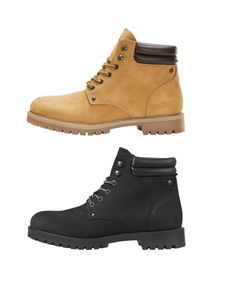 Jack & Jones Herren Schuhe Schnür-Stiefel JfwStoke Worker-Boots, Farbe:Schwarz, Schuhe NEU:EU 45