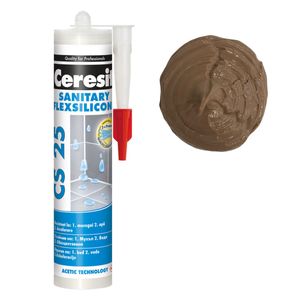 Ceresit CS25 Sanitärsilikon Fugenfüller Dichtstoff Bad und Küche 1x 280ml - Braun
