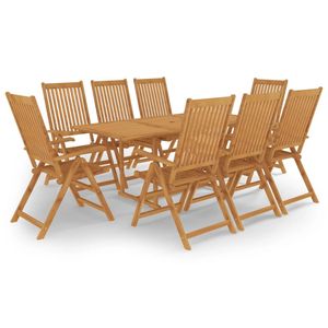 Gartenmöbel Essgruppe 8 Personen ,9-TLG. Terrassenmöbel Balkonset Sitzgruppe: Tisch mit 8 Stühle Massivholz Teak❀1235