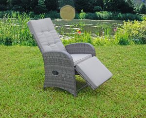 2x Garden Pleasure Polyrattan Relaxsessel Garten Sessel Lounge Terrasse Liege