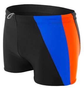 Aquarti Herren Badehose Kurz mit Seitlichem Streifen, Farbe: Schwarz/Blau/Orange, Größe: L