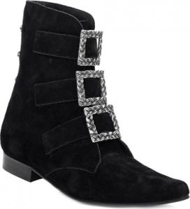 Boots & Braces - Winkelpiker Garibaldi suede Leder schwarz Größe 45 (UK11)