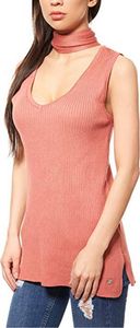 bruno banani Sweater Damen Pullover mit Schal Stehkragen Rosa Ärmellos, Größe44/46 bruno banani Sweater Damen Pullover mit Schal Stehkragen Rosa Ärmellos, Größe44/46