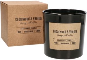 KOTARBAU®  Duftkerze im Glas Kerze mit Holzdocht Cedarwood&Vanilla Geschenke mit Angenehmer Duft Aromatherapie Dekorations-Kerzen