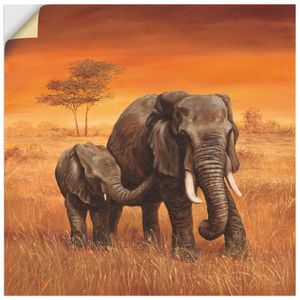 ARTland Wandbild, selbstklebend Elefanten II Größe: 30x30 cm