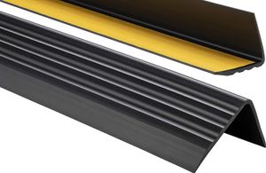 ProfiPVC Treppenkantenprofil PVC 50x40mm 1,50 m selbstklebend Anti-Rutsch Treppenkanten-Schutzprofil, Schwarz