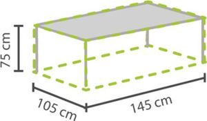 Perel Schutzhülle für Tische bis zu 140 cm, Abdeckplane, Abdeckhülle Garten,  Möbel Abdeckung,