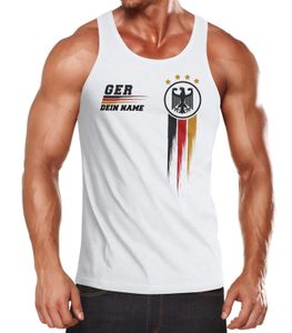 Herren Tanktop EM Fußball Europameisterschaft 2021 Fan-Shirt Deutschland Germany Moonworks® weiß L