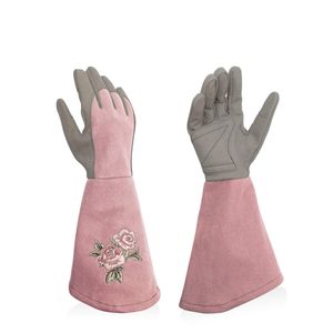 1 Paar stichfeste Gartenhandschuhe für Damen mit Unterarmschutz, stich- und schnittfest,(M)