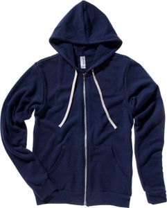 Bella+Canvas Uni mikina s kapucí Triblend 3909 Blue Navy Triblend (Heather) S