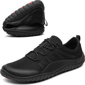 Saguaro leichte extrem biegsame Barfußschuhe Wanderschuhe Outdoorschuhe Forestep I - Microfaser Gummisohle breite Zehenbox Gr.37-48 schwarz-EUR 45