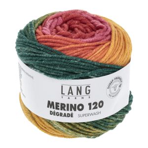 Lang Yarns - Merino 120 Degrade 0012 rot grün orange