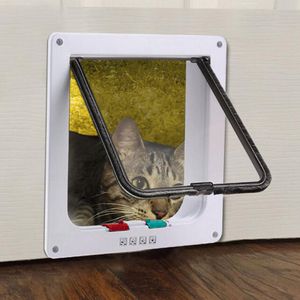 Wolketon Katzentuer Katzenklappe Eingangskontrolle System Hundeklappe Cat Door 4-Wege ABS