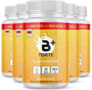 B+ Forte Kapseln Nahrungsergänzungsmittel | B Plus mit Garcinia Cambogia | 5er Pack