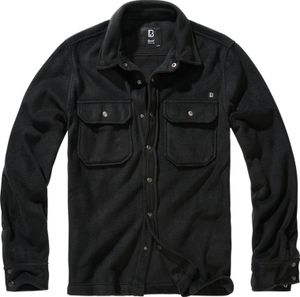 Pánské tričko s dlouhým rukávem Brandit Jeff Fleece Shirt Long Sleeve black - L