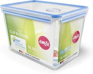 emsa CLIP & CLOSE dóza na potraviny maxi velikosti 10,6 litru transparentní/modrá