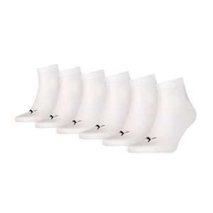 PUMA Unisex Quarter-Socken, 6er Pack - Sneaker, ECOM, Logo, uni Weiß 43-46