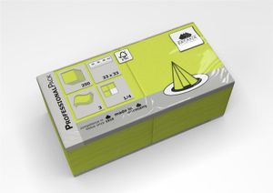 Fasana Servietten 250 Stück | 3-lagige Papierservietten in lime green | Serviette 1/4-Falz Größe: 33x33 cm, Dekoserviette, Prägeservietten für Serviettenhalter & Spender