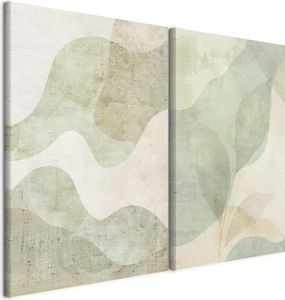 murando - Handart Bilder Set Pflanzenkomposition Kunstdrucke auf Leinwand 40x30cm 2 Teilig je 20x30cm Collage 2er Mehrteiligen Gemälden Vlies Leinwandbild mit Struktur - Natur Helle a-H-10149-b-a