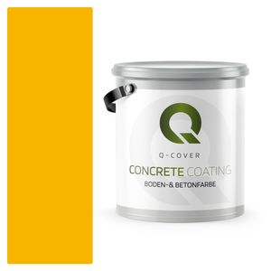 Q-COVER Bodenfarbe Betonfarbe Garagenboden Bodenbeschichtung für Innen- und Außenflächen Kellerfarbe Fußbodenfarbe Gelb 5L