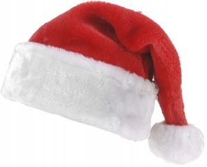 Weihnachtsmannmütze aus Plüsch mit Bommel