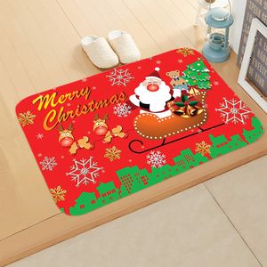 Weihnachten Home Tür Fußmatten, Rutschfeste Fußmatte Weihnachtsmuster, für Schlafzimmer, Flur Wohnzimmer Boden, Küche Badezimmer Teppich, B, 60 cm, 40 cm, Rechteck