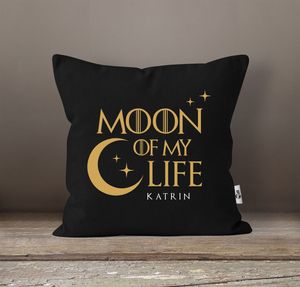 Kissen-Bezug Liebe Moon of my life/ my sun and stars personalisierbar eigene Namen Liebeserklärung Geschenk Freund/Freundin Moonworks® Moon Personalisiert schwarz unisize