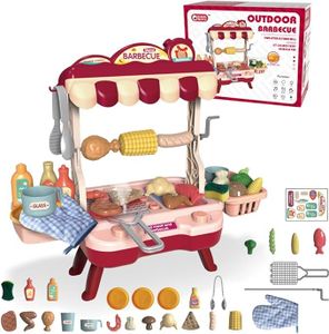 LBLA Kinder-Grill BBQ Grill Spielzeug Set mit Kochen und Schneiden Utensilien, (27-tlg), Interactive Kochen Küche Spielzeug für Kinder ab 3 Jahre