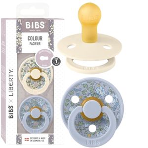 BIBS Liberty Beruhigungssauger Schnuller Hevea Kautschuk Naturform 2er Eloise Dusty Blue S