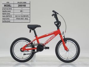 16" BMX Tornado - červená
