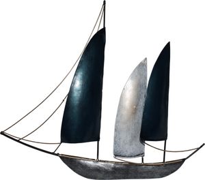 Wanddeko Schiff Metall Segelboot Maritim Segel Boot Deko Hänger Skulptur Figur
