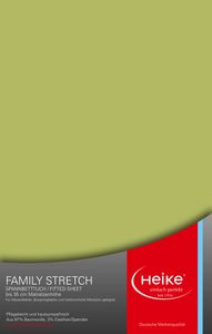Heike Spannbettlaken, Jersey Family Stretch, 97% Mako-Baumwolle 3% Elasthan, 230 gr/m2, bis 35 cm Höhe (Pistaziengrün, 140x200 cm-160x220 cm)
