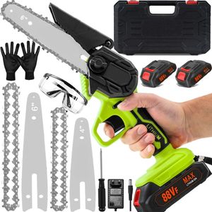 21V Akku-Kettensäge 4 und 6 Zoll mit 2 Akkus 2000 mAh - Mini Kettensäge Set mit Leistungsstarke und Leichte Astsäge für Garten, Holz und Äste 21V Akku-Kettensäge 4 und 6 Zoll mit 2 Akkus 2000 mAh - Mini Kettensäge Set mit Leistungsstarke und Leichte Astsäge für Garten, Holz und Äste