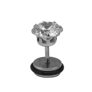 1 Stück Fake Plug Ohrstecker mit Glaskristall Größe - 8 mm Chirurgenstahl 316L Ohrschmuck Ohrringe Ohrhänger