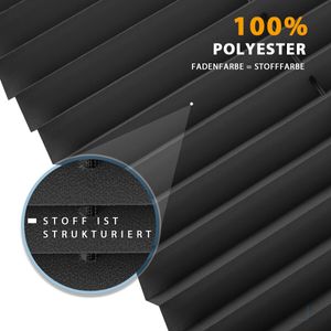 Allesin Plissee ohne Bohren Klemmfix, Schwarz 55x120cm (BxH) , Easyfix lichtdurchlässig Sichtschutz Sonnenschutz, Jalousie Plisseerollo mit Klemmträger, Faltrollo für Fenster & Tür