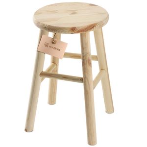 Dřevěná stolička KADAX "Falun", z přírodního nelakovaného borovicového dřeva, stolička, stupínek, kulatá