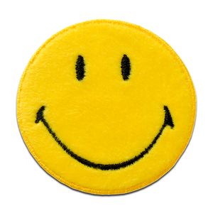 Mono Quick Smiley © Weich - Aufnäher, Bügelbild, Aufbügler, Applikationen, Patches, Flicken, zum aufbügeln, Größe: 5 x 4,6 cm