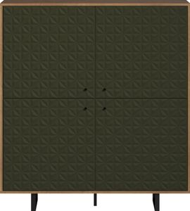 trendteam Sentra Highboard Dunkelgrün/Eiche, B/H/T ca. 124/136/40 cm