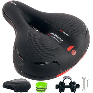 Fahrradsattel Ergonomischer Sitz Gel Memory-Schaum Rückstrahler Federung rot