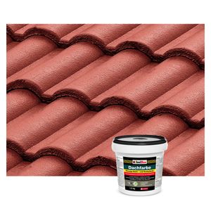 Isolbau Dachfarbe Rustikalrot 1,5 kg Sockelfarbe Fassadenfarbe Dachbeschichtung RAL Farbe