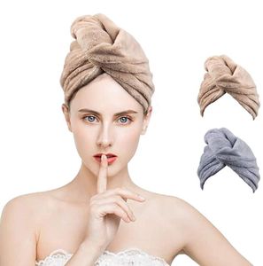 Haarturban, Turban Handtuch mit Knopf, Microfaser Handtuch für die Haare Schnelltrocknend, Haartrockentuch Saugfähig Super Absorbent, Haar Trocknendes Tuch für Alle Haartypen