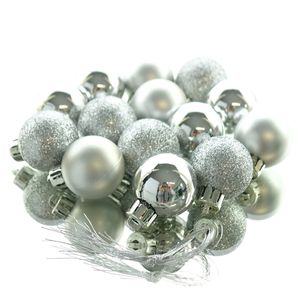 Weihnachtskugeln Silberfarben bruchfest Ø 3 cm aus Kunststoff - 14er Set
