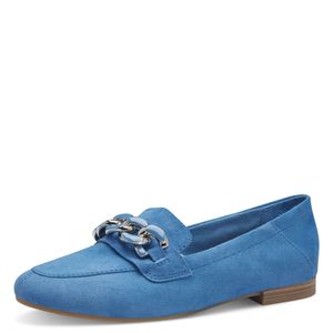 s.Oliver Damen Slipper Leder Slip-On Loafer Kette 5-24206-42, Größe:38 EU, Farbe:Blau