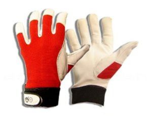 Griffy 1 Paar Montage Handschuhe aus Ziegen-Nappaleder Rot-Weiss, Farbe:Rot, Grösse:XXL (11)